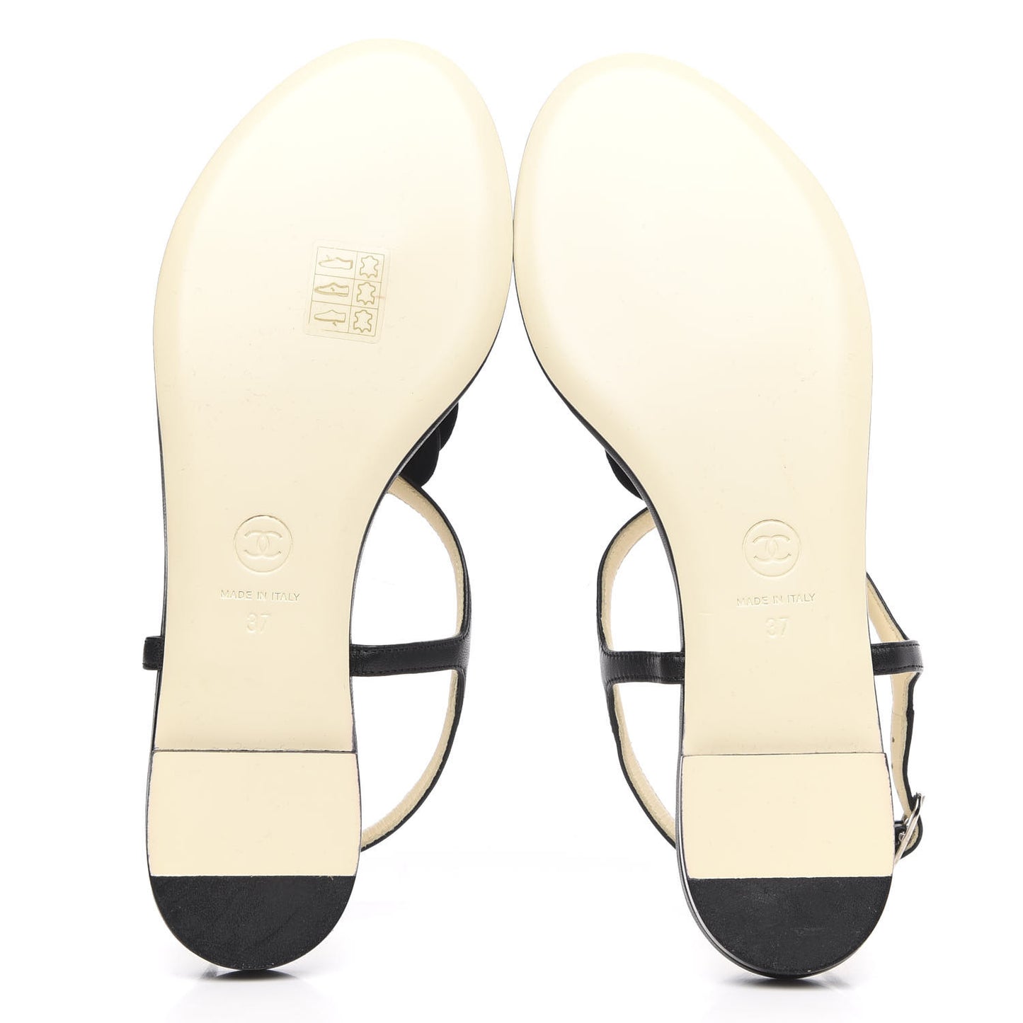 Lambskin Camellia Thong Sandals 37 Black