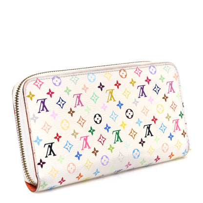 Louis Vuitton Monogram Multicolor Zippy Wallet White Orange 3 of 7
