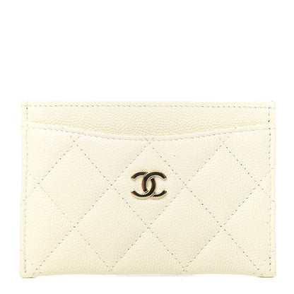 Chanel Caviar Quilted Card Holder White 1 of 9