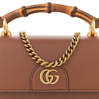 Gucci Wonka Grain Calfskin Mini Diana Bamboo Top Handle Shoulder Bag Cuir 8 of 11