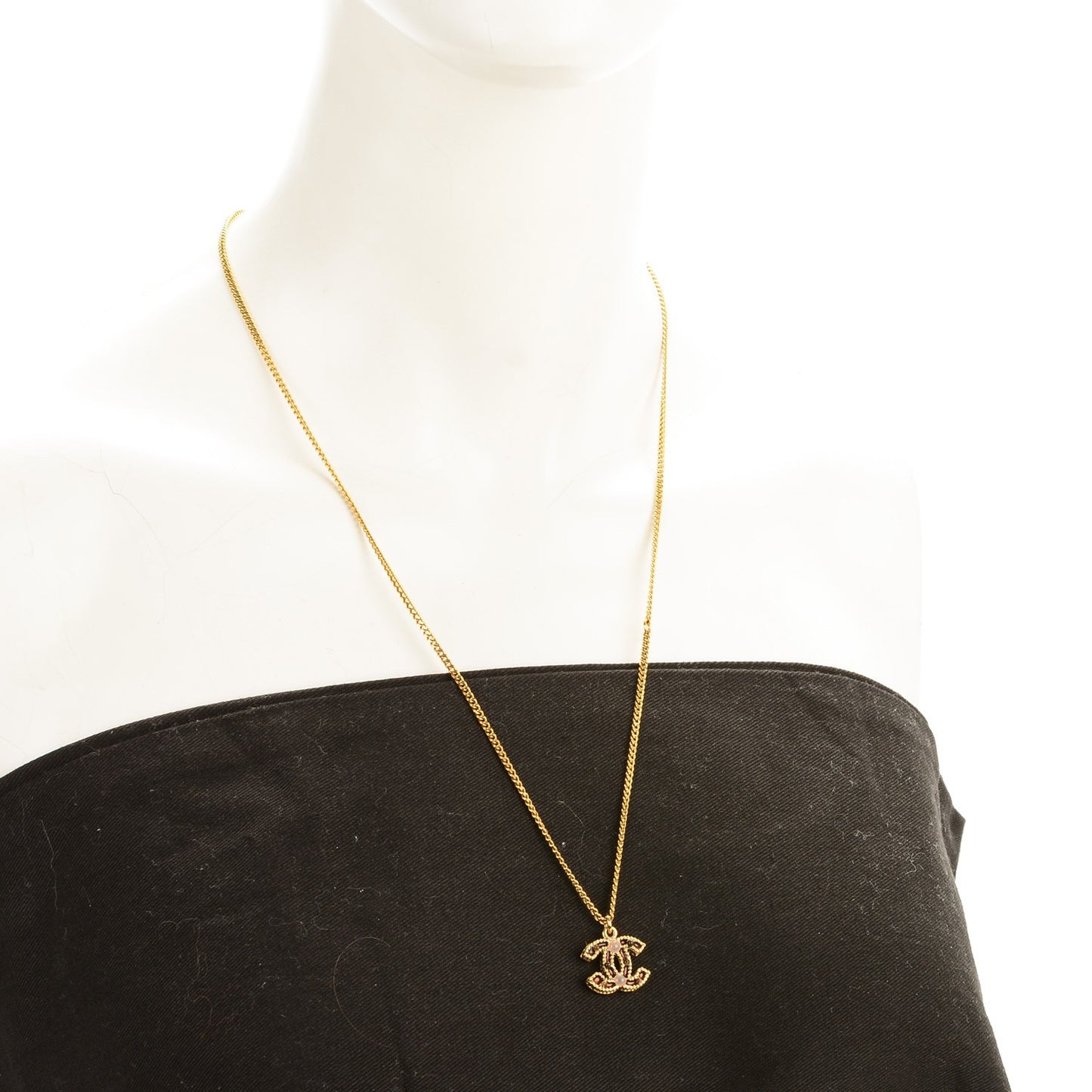 Resin CC Pendant Necklace Gold