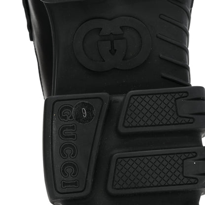 Gucci Quebec Calfskin Technical Jersey Knit GG Monogram Mens Horsebit Ankle Boots 9 Black Light Hibiscus Red 7 of 12