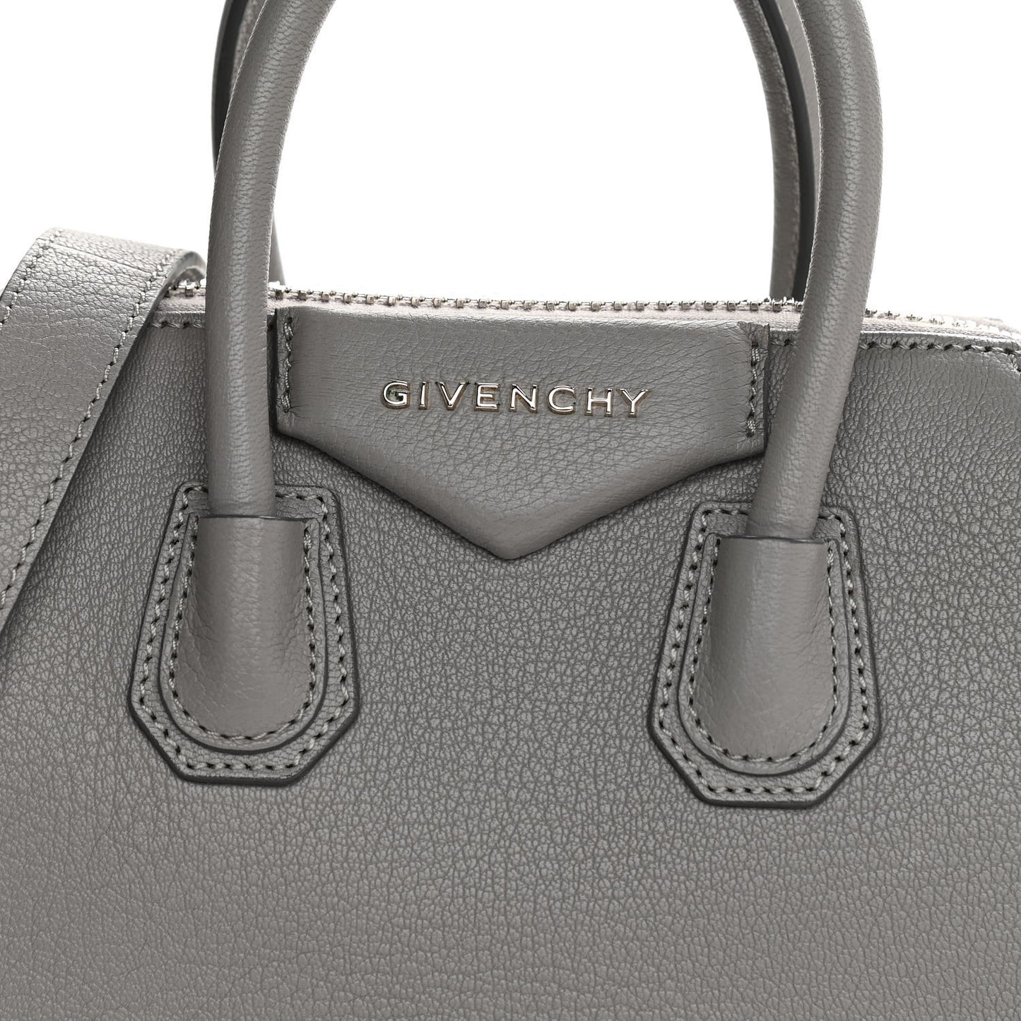 Sugar Goatskin Mini Antigona Pearl Grey