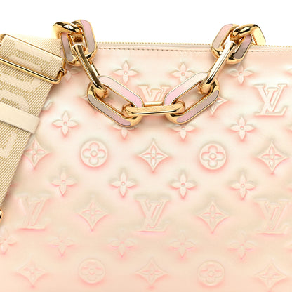 Louis Vuitton Pearlescent Lambskin Embossed Monogram Coussin PM Beige Rose 9 of 11