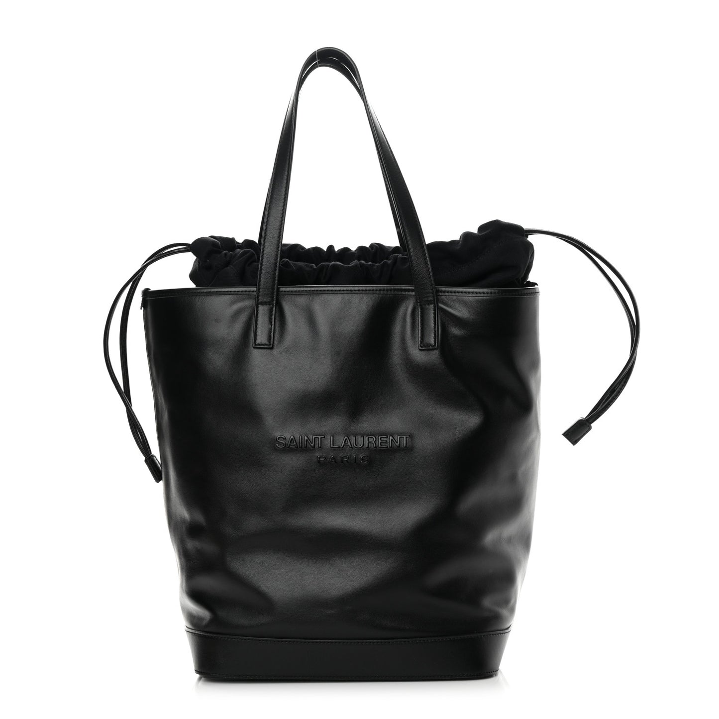 Calfskin Debossed Teddy Shopping Bag Black