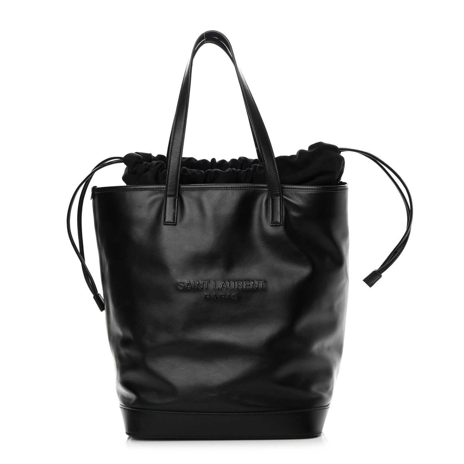 Saint Laurent Calfskin Debossed Teddy Shopping Bag Black 1 of 10
