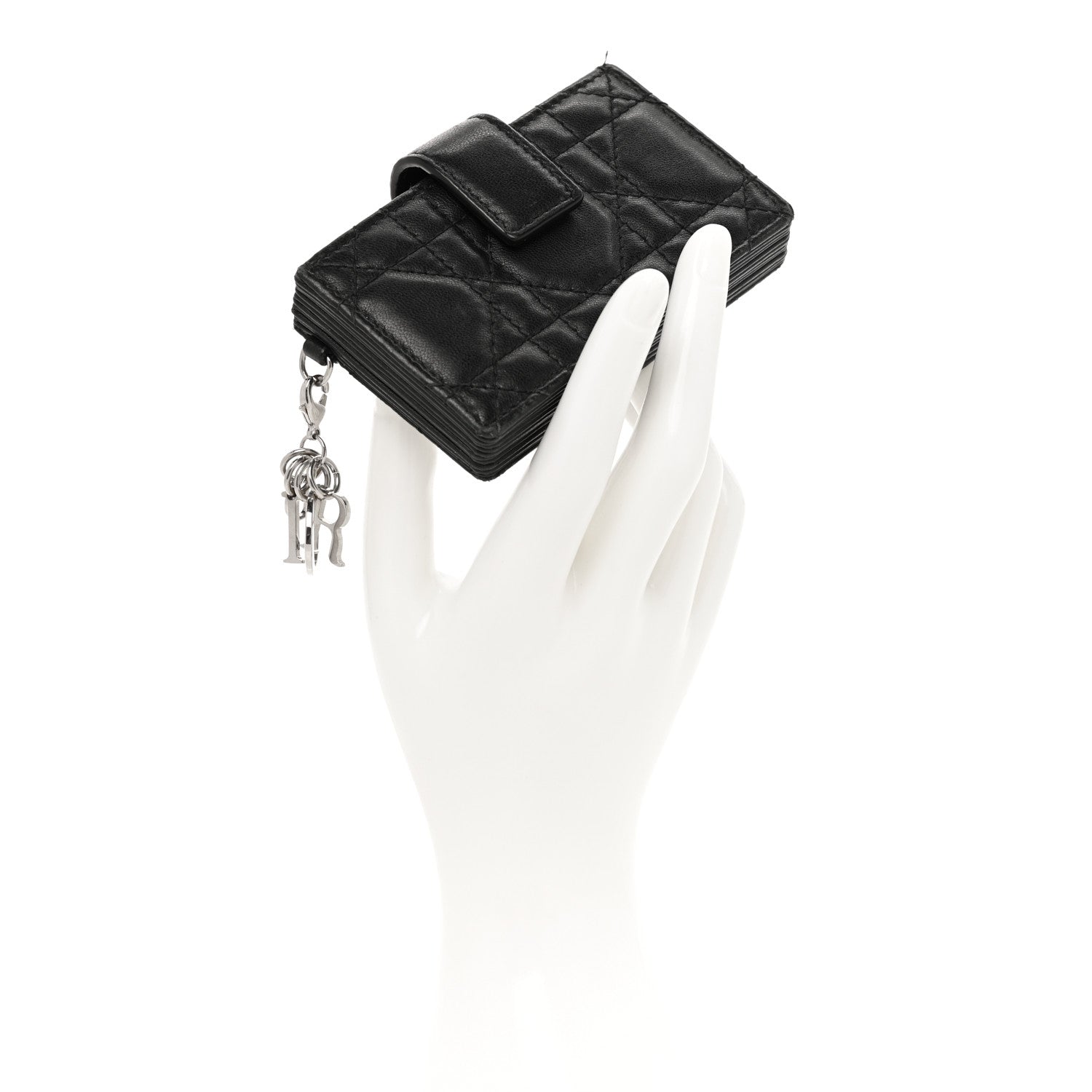 Christian Dior Lambskin Cannage Lady Dior 5-Gusset Card Holder Black 2 of 18