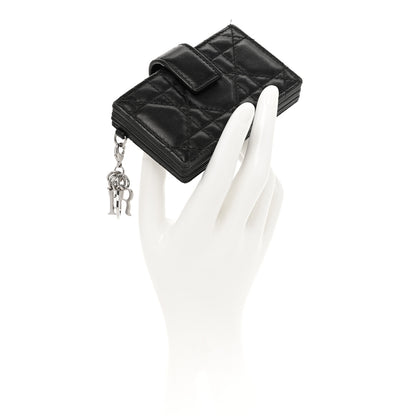Christian Dior Lambskin Cannage Lady Dior 5-Gusset Card Holder Black 2 of 18