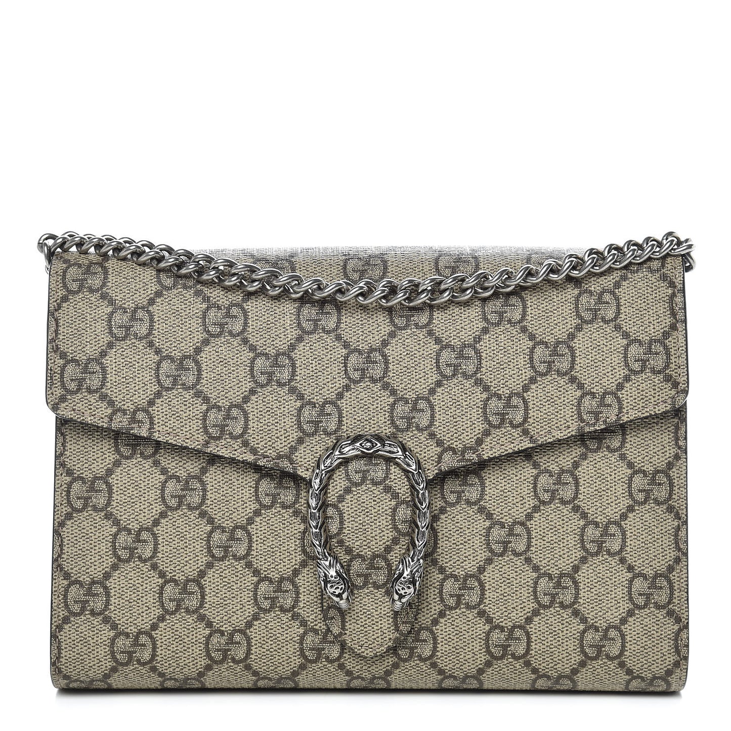 GG Supreme Monogram Mini Dionysus Chain Wallet Beige Black