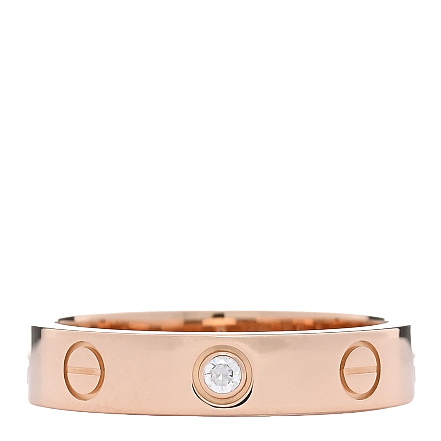 18K Pink Gold Diamond 4mm LOVE Wedding Band Ring 51 5.75
