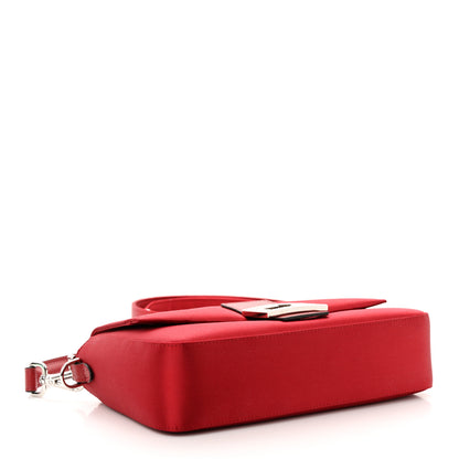 Fendi Satin Karung Crystal Baguette Rosso Scuro 4 of 11