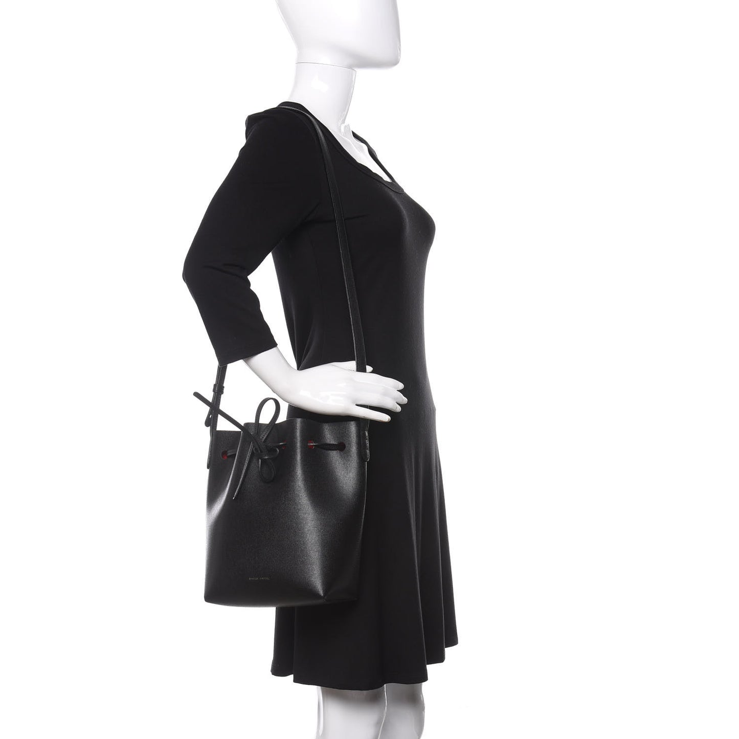 Saffiano Mini Bucket Bag Black Flamma