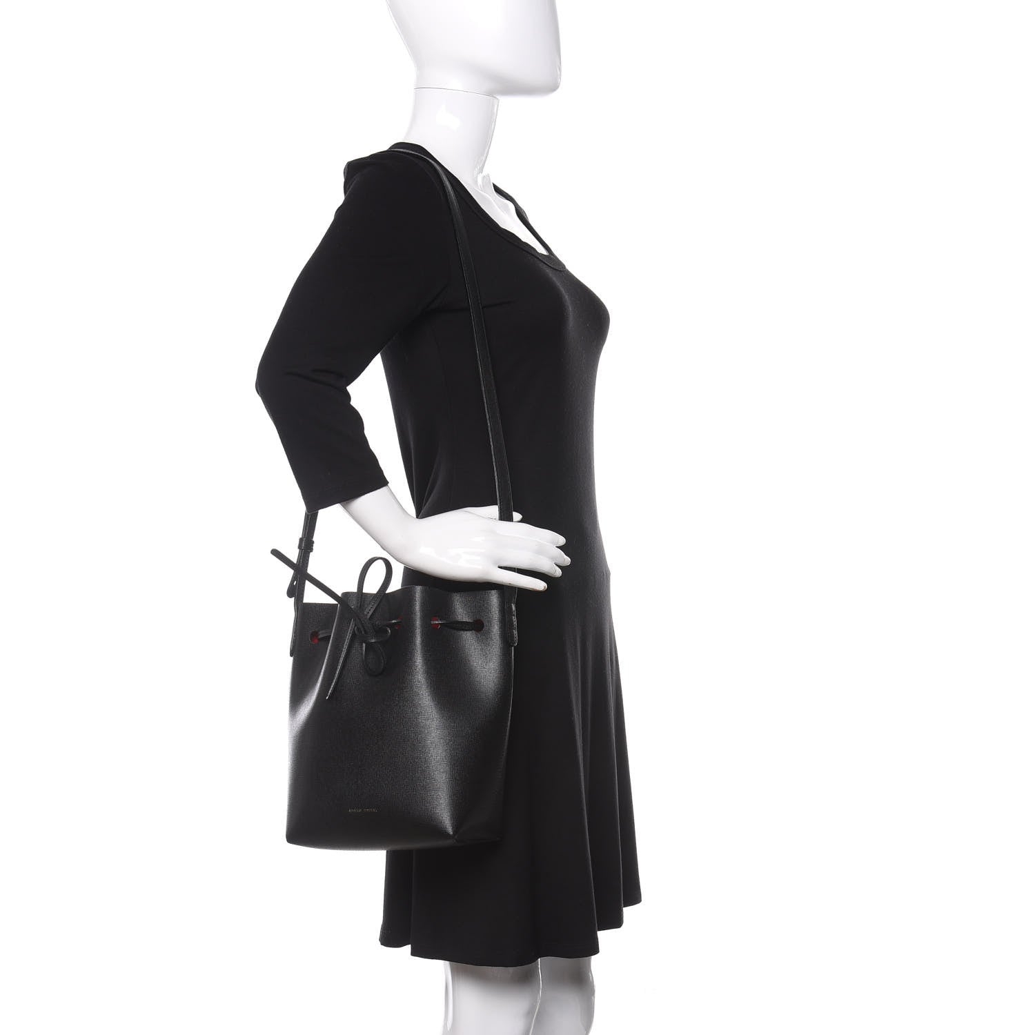 Mansur Gavriel Saffiano Mini Bucket Bag Black Flamma 2 of 10