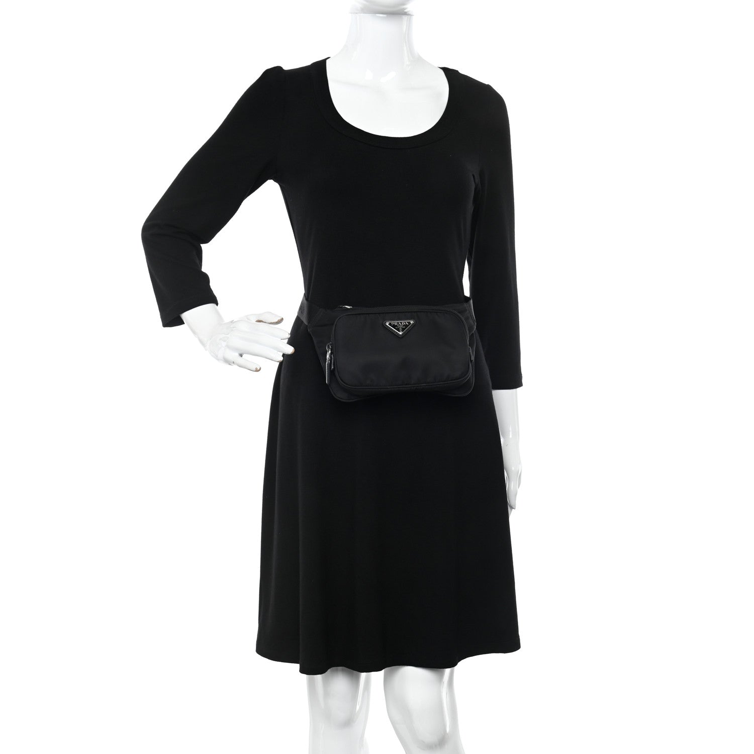 Prada Tessuto Nylon Saffiano Belt Bag Black 2 of 13