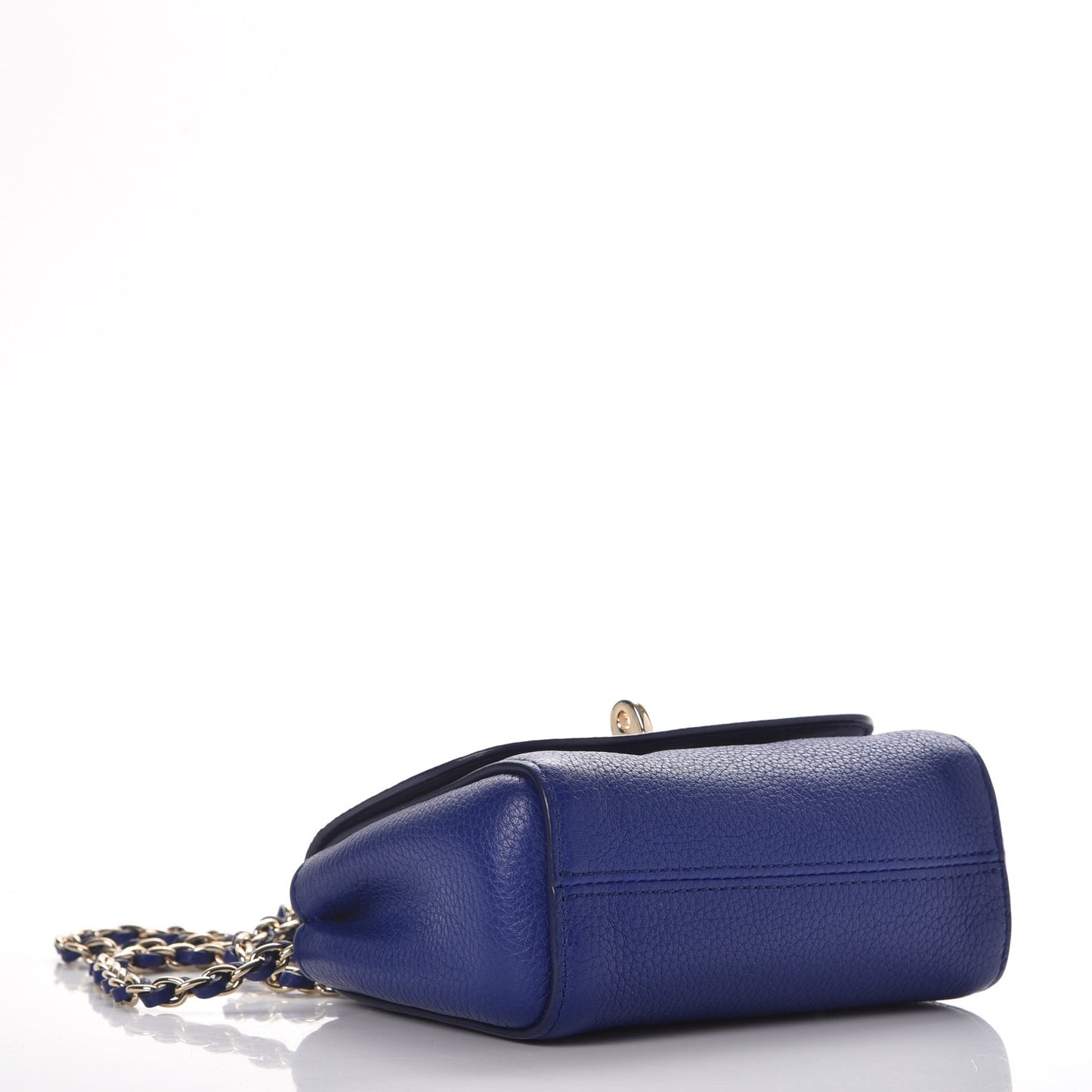 Small Classic Grain Calfskin Mini Lily Indigo