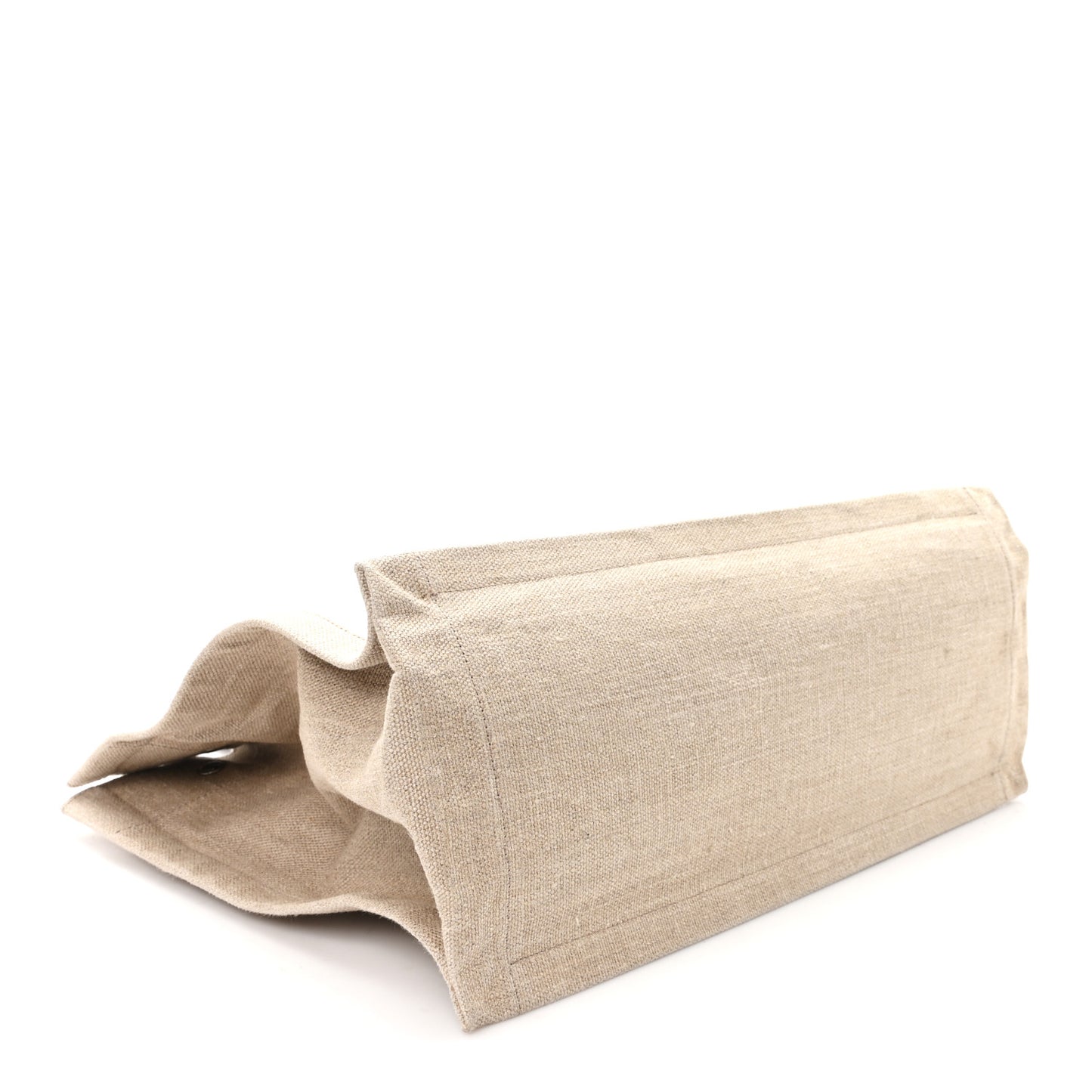 Linen Calfskin Small Rive Gauche Tote Greggio Natural