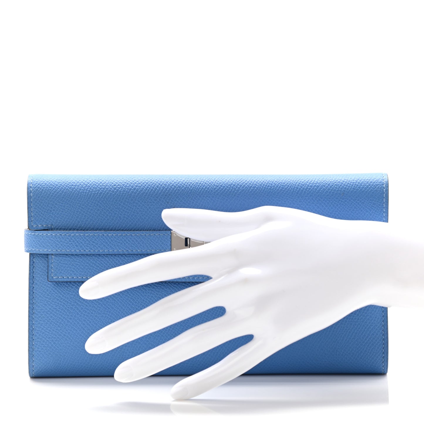 Epsom Kelly Longue Wallet Bleu Paradis