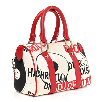 Christian Dior Canvas Hardcore Pierced Boston Black Red White 3 of 12