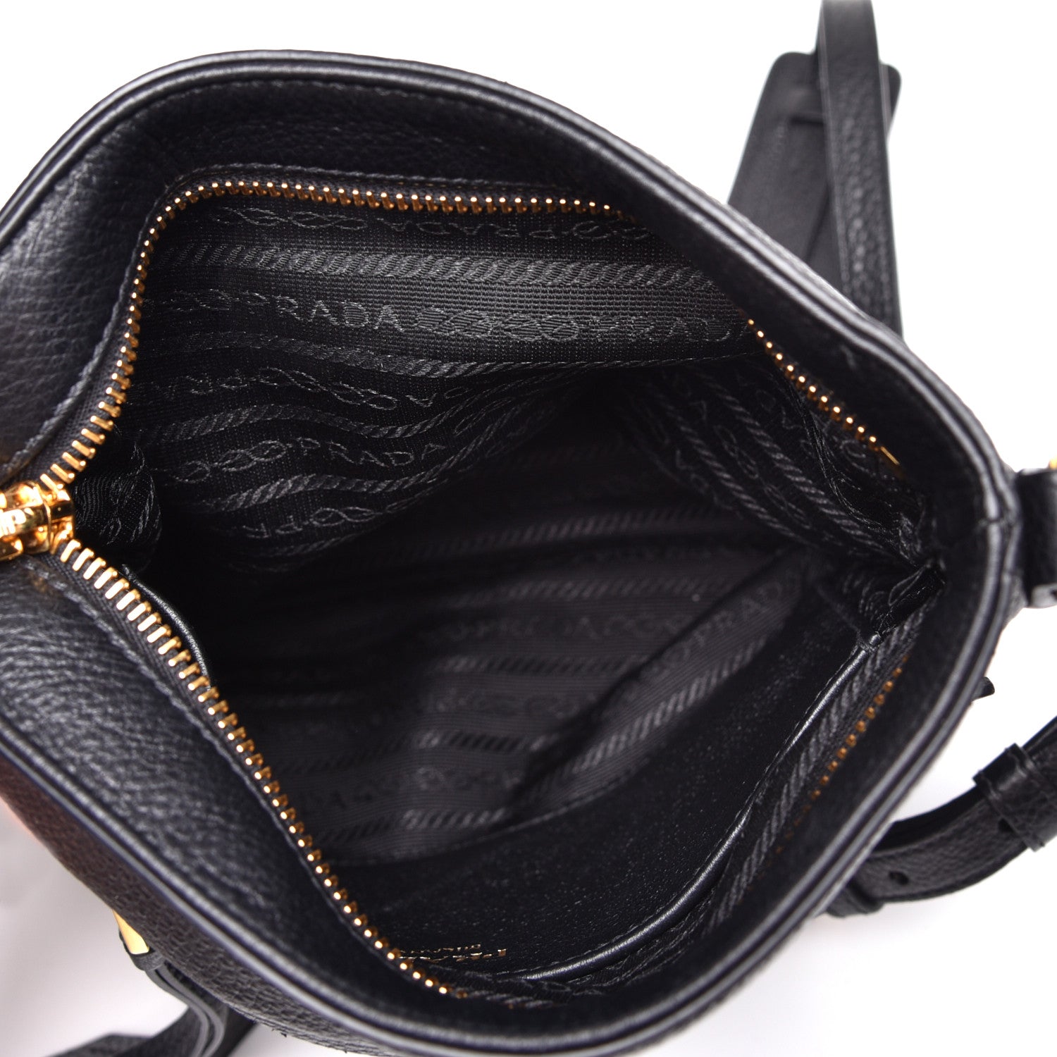 Prada Vitello Daino Crossbody Bag Black 5 of 10