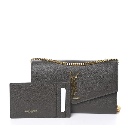 Saint Laurent Grain De Poudre Uptown Chain Wallet Pebble 2 of 10