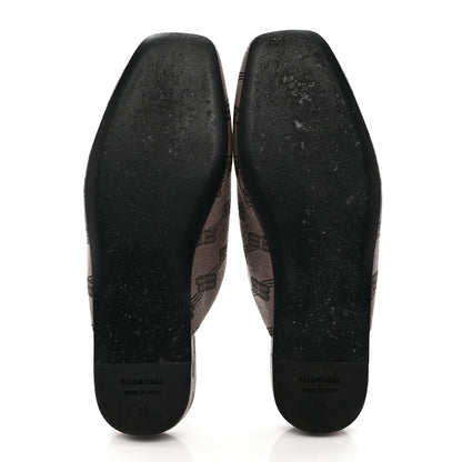 Balenciaga Jacquard BB Monogram Cosy Mules 37 Dark Mink Grey Dark Brown 5 of 9