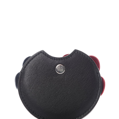 Fendi Calfskin Flowerland Mirror Key Chain Black 5 of 6
