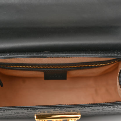 Gucci Guccissima Signature Small Padlock Top Handle Bag Black 5 of 12