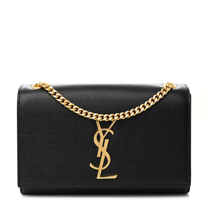 Saint Laurent Grain De Poudre Medium Classic Monogram Kate Satchel Black 1 of 10