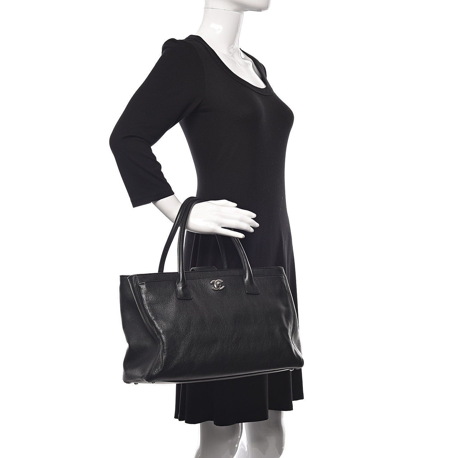 Chanel Calfskin Cerf Executive Shopper Tote Black 2 of 11