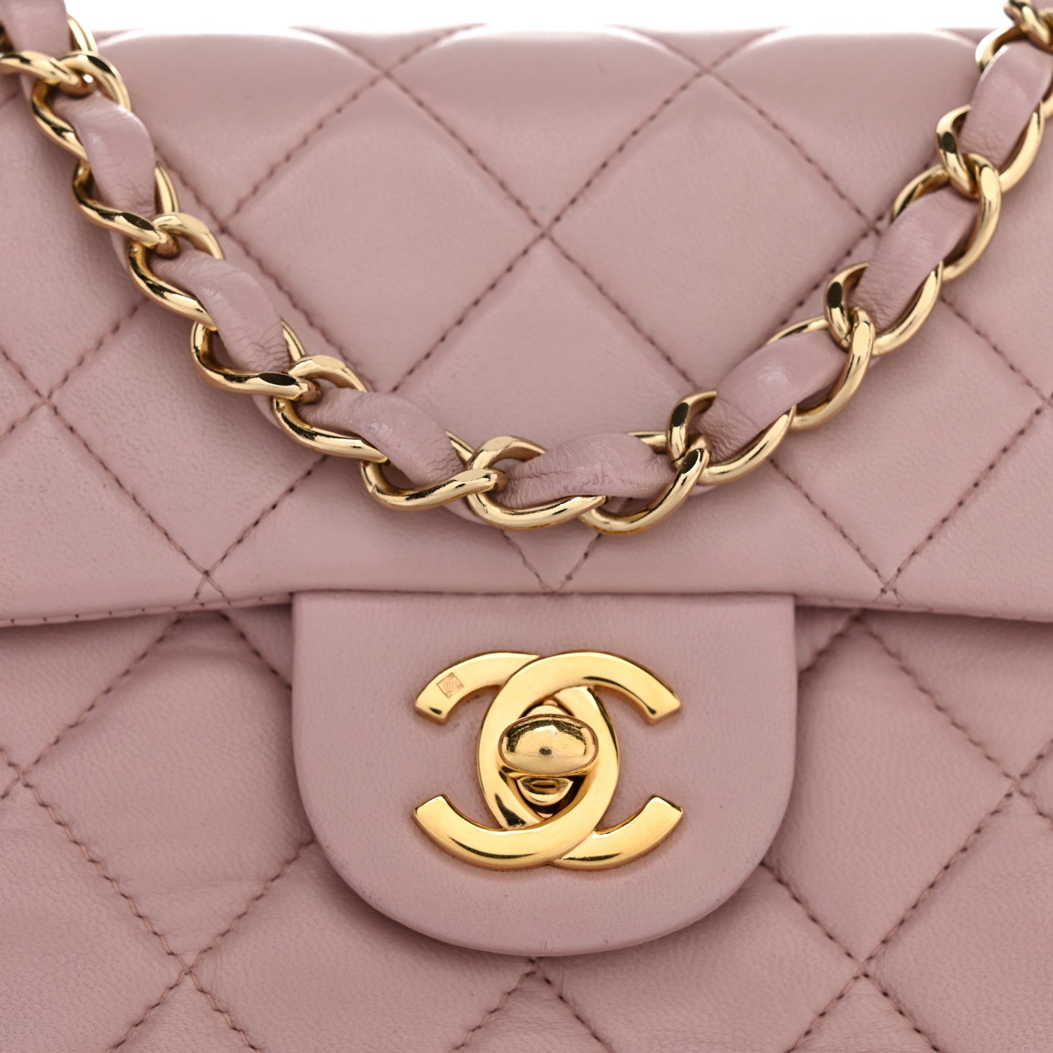 Chanel Lambskin Quilted Mini Square Flap Bag Light Pink 8 of 12