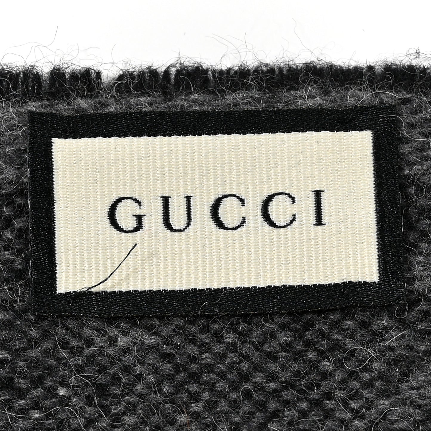 Wool Angora Monogram Web New Nikky Scarf Lead Dark Green
