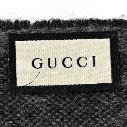 Gucci Wool Angora Monogram Web New Nikky Scarf Lead Dark Green 3 of 4