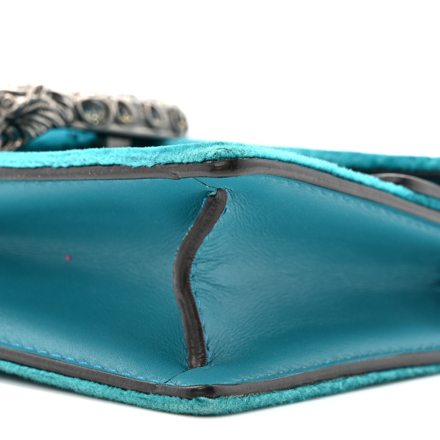 Gucci Velvet Super Mini Dionysus Shoulder Bag Pavone Cyan 9 of 11