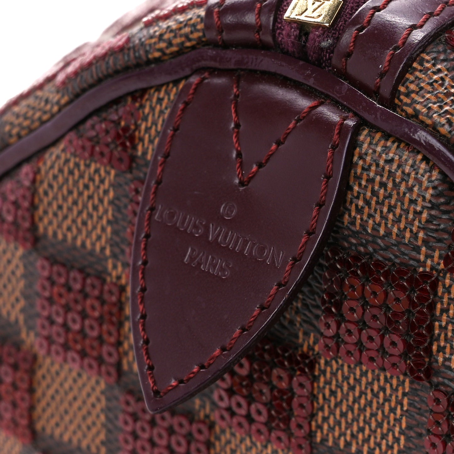 Damier Paillettes Speedy 30 Rouge