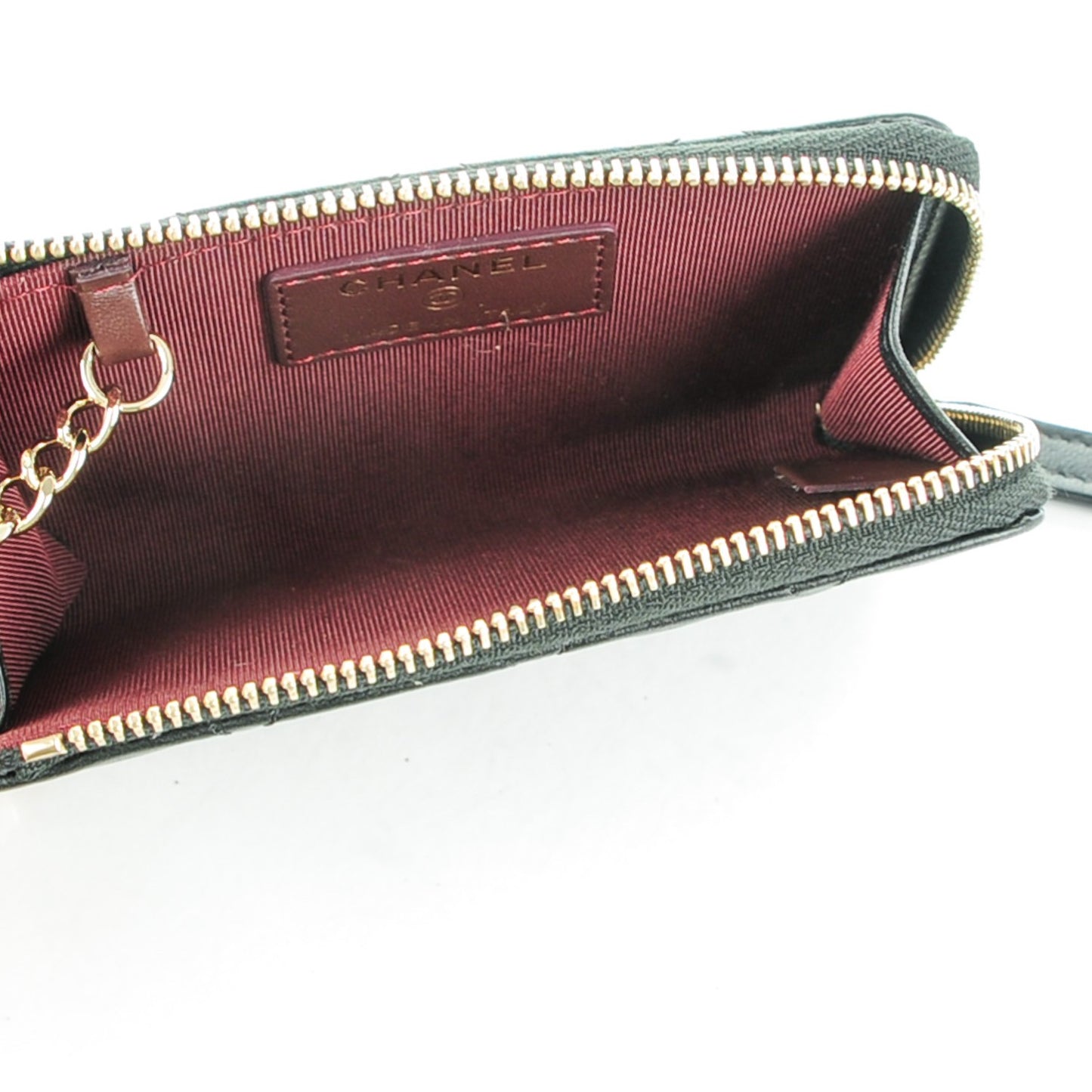 Lambskin Quilted Key Holder Case Black