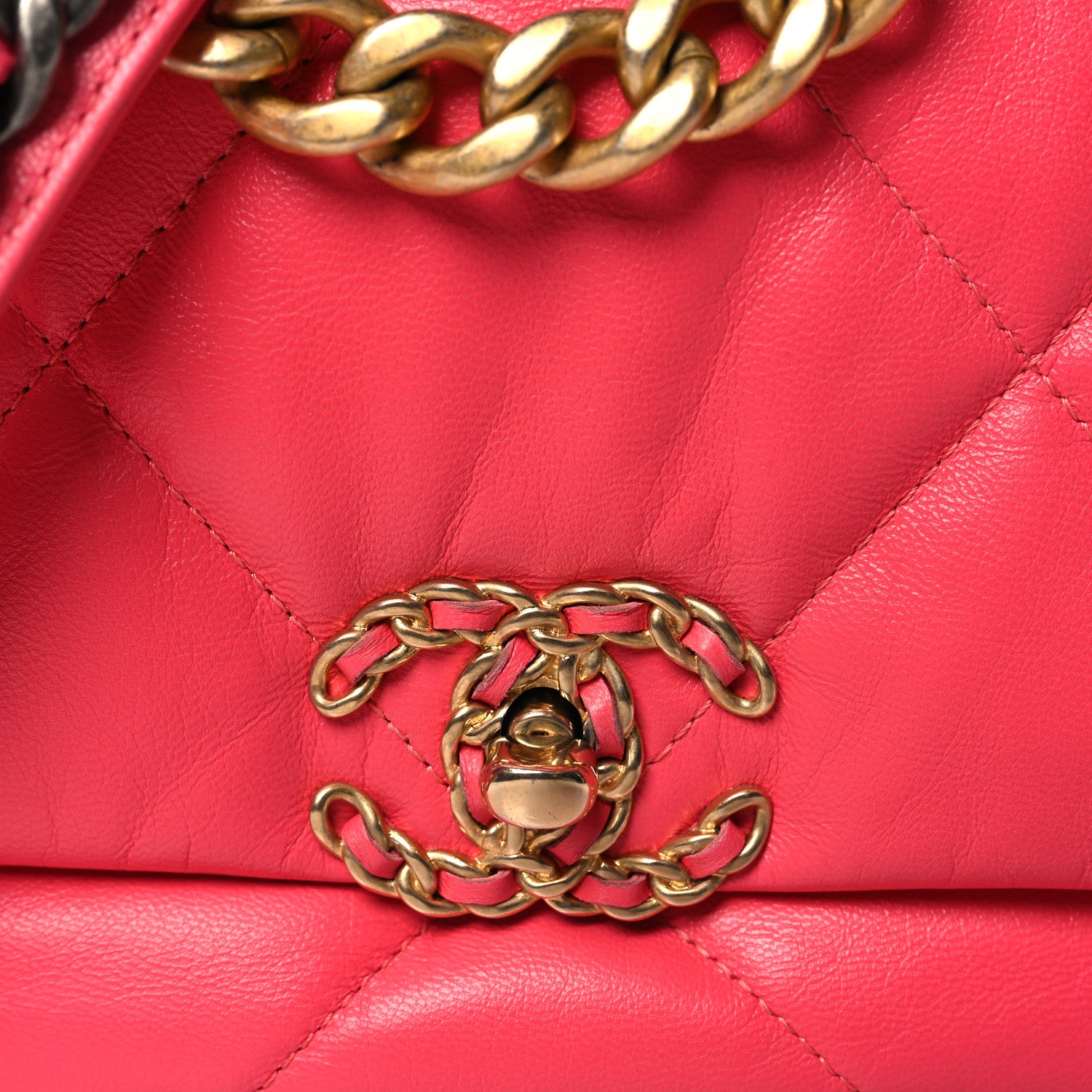 Chanel Goatskin Quilted Medium Chanel 19 Flap Coral 8 of 10
