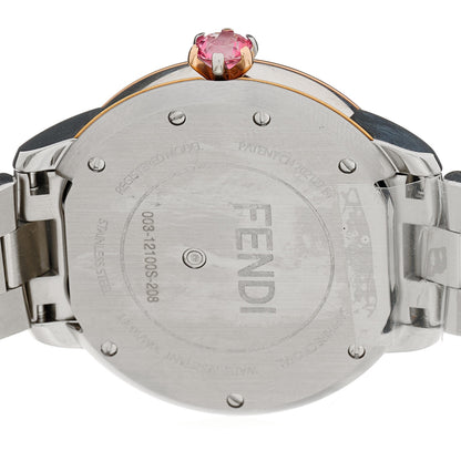 Fendi Stainless Steel Mother of Pearl Topaz Spinel 33mm Ishine Rotating Gem Two Tone Quartz Watch 6 of 6