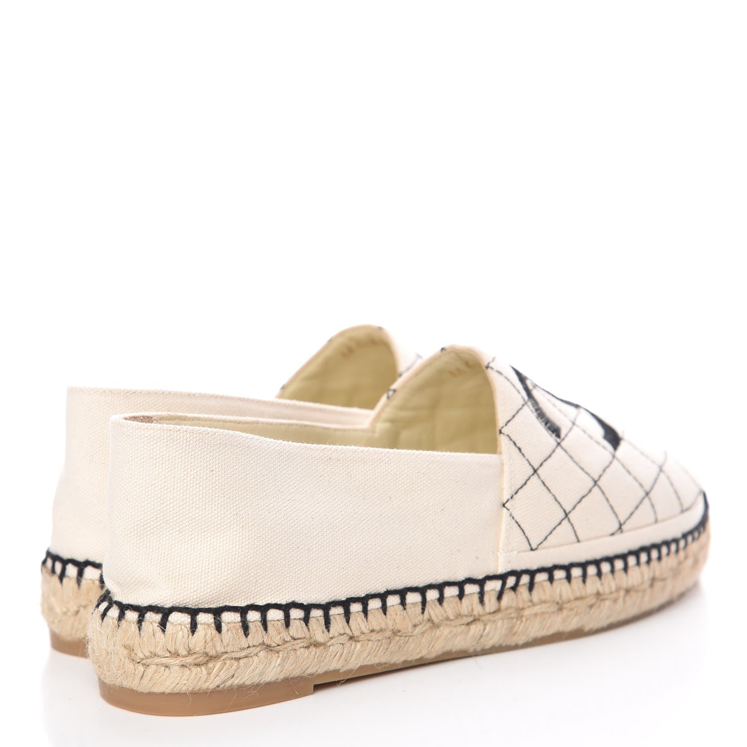 Chanel Fabric Biarritz CC Espadrilles 39 Beige Black 4 of 10