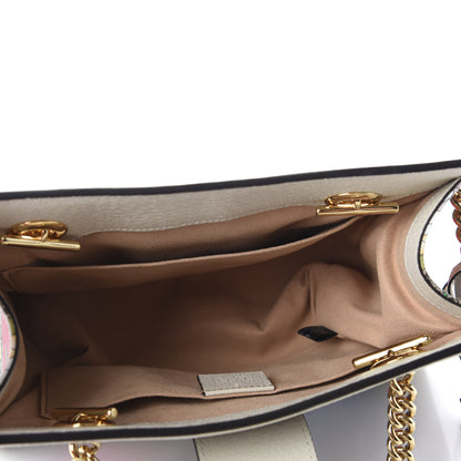 Gucci GG Supreme Monogram Flora Textured Calfskin Small Padlock Tote Beige Ebony Multicolor Mystic White 5 of 11