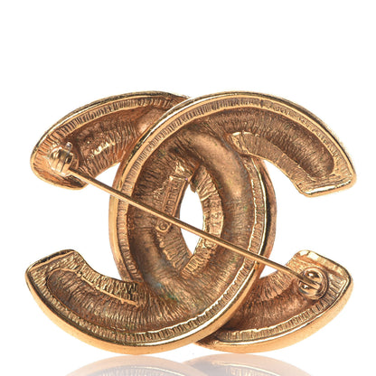 Chanel Metal Quilted Large CC Brooch Gold 3 of 4