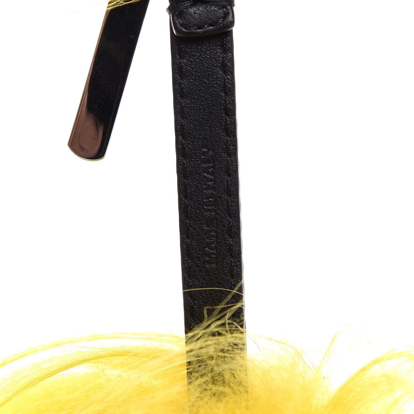 Goat Mink Fox Fur Mum Wonders Bag Charm Yellow Water Multicolor