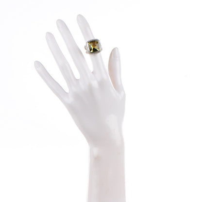 David Yurman Sterling Silver 18K White Gold Diamond Lemon Quartz 14mm Albion Ring 47 4 2 of 12