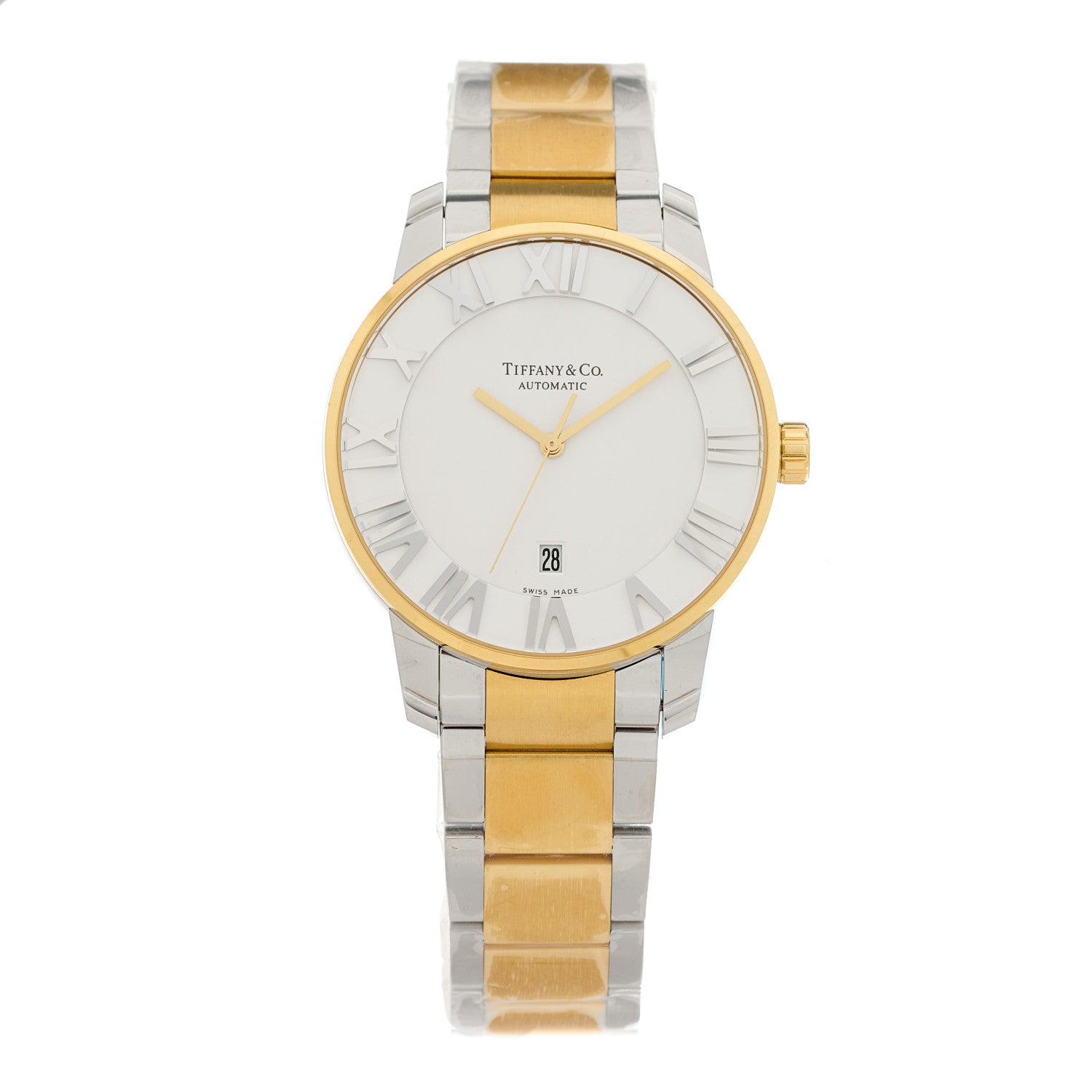 Tiffany Stainless Steel 18K Yellow Gold 42mm Atlas Automatic Watch 1 of 4