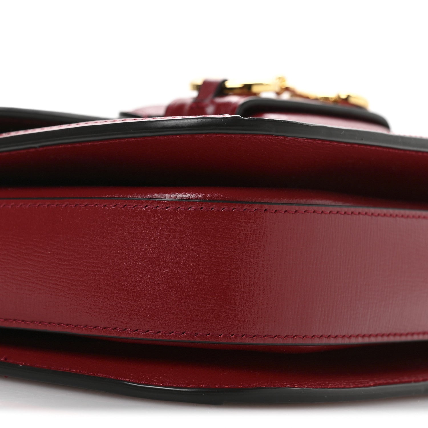 Gucci GG Supreme Monogram Azalea Calfskin Horsebit 1955 Shoulder Bag Beige Ebony New Cherry Red 9 of 10