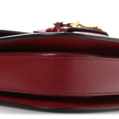 Gucci GG Supreme Monogram Azalea Calfskin Horsebit 1955 Shoulder Bag Beige Ebony New Cherry Red 9 of 10