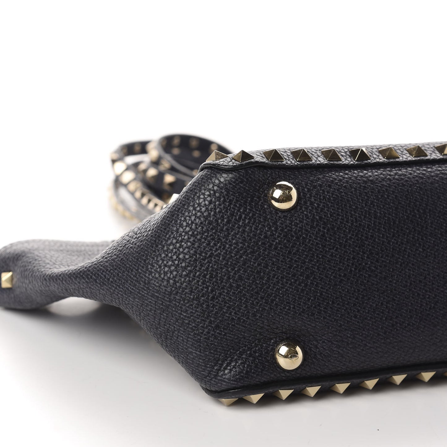 Pebbled Calfskin Small Rockstud Tote Marine