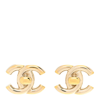 Chanel Metal CC Turnlock Earrings Gold 1 of 4