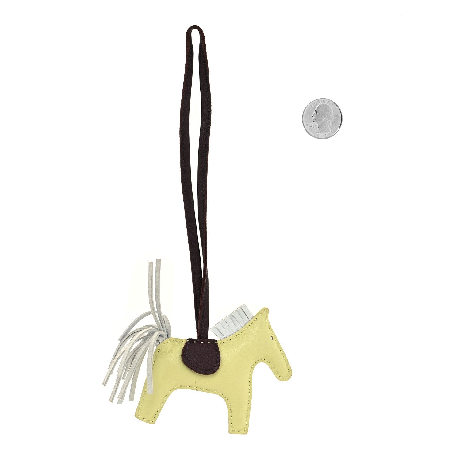 Hermes Milo Lambskin Grigri Rodeo Horse Bag Charm PM Jaune Bourgeon Bleu Brume Rouge Sellier 2 of 3