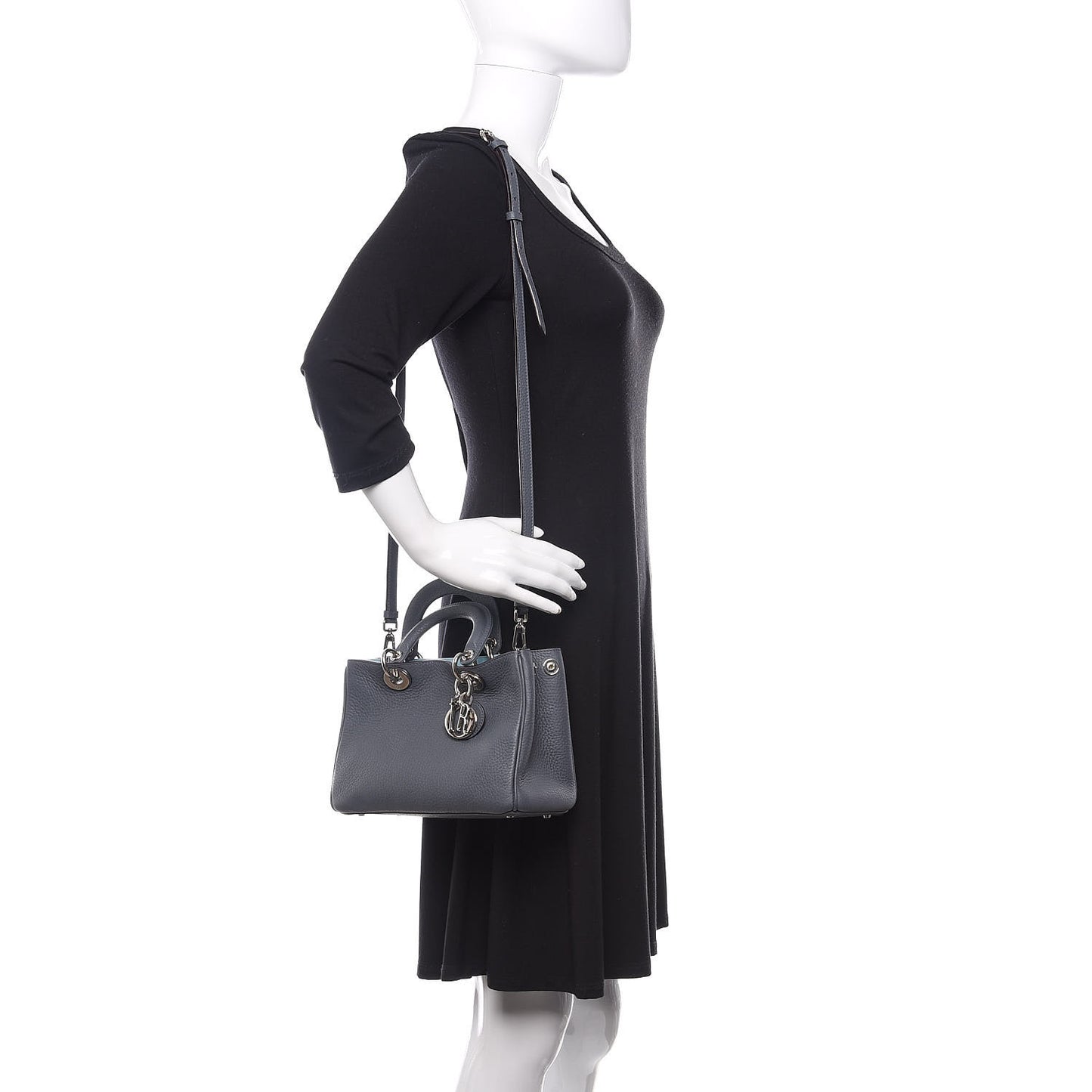 Bullcalf Mini Diorissimo Tote Grey Blue