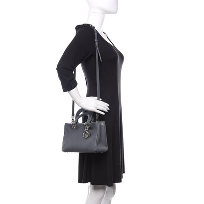 Christian Dior Bullcalf Mini Diorissimo Tote Grey Blue 2 of 11